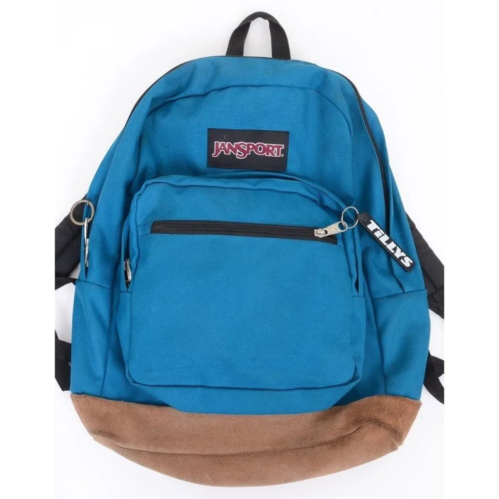 Jansport Right Pack Backpack - Mykonos Blue Suede Bottom School Bag Rucksack
